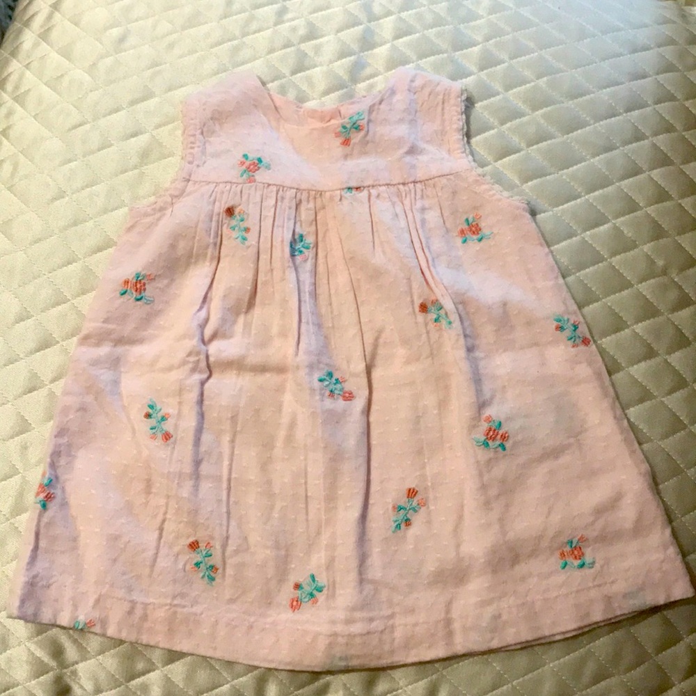 Sfera baby girl pink sleeveless dress. 3 to 6 mos